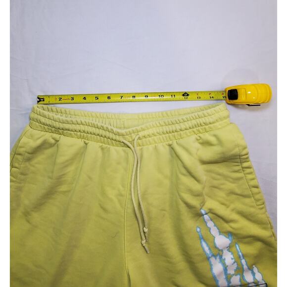 Puma Shorts Mens Size L Green Sweat Fleece Joggers Casual Gym Drawstring Ca11 - Picture 4 of 8